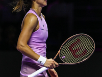 RIYADH, SAUDI ARABIA - NOVEMBER 06: Jasmine Paolini of Italy during her match against Quinwen Zheng of China, on Day 5 of the 2024 WTA Final...