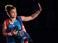 RIYADH, SAUDI ARABIA - NOVEMBER 06: Jasmine Paolini of Italy during her match against Quinwen Zheng of China, on Day 5 of the 2024 WTA Final...