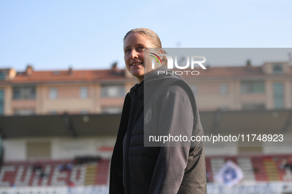 Suzanne Bakker is the head coach of Milan Women during the Women Coppa Italia match between Freedom Cuneo and AC Milan in Cuneo, Italy, on N...