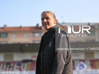 Suzanne Bakker is the head coach of Milan Women during the Women Coppa Italia match between Freedom Cuneo and AC Milan in Cuneo, Italy, on N...