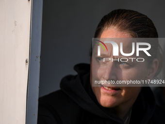 Suzanne Bakker is the head coach of Milan Women during the Women Coppa Italia match between Freedom Cuneo and AC Milan in Cuneo, Italy, on N...