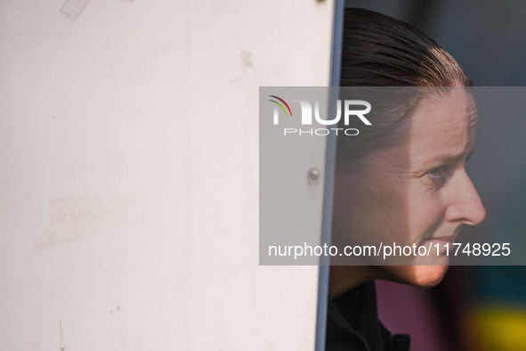 Suzanne Bakker is the head coach of Milan Women during the Women Coppa Italia match between Freedom Cuneo and AC Milan in Cuneo, Italy, on N...