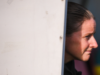 Suzanne Bakker is the head coach of Milan Women during the Women Coppa Italia match between Freedom Cuneo and AC Milan in Cuneo, Italy, on N...