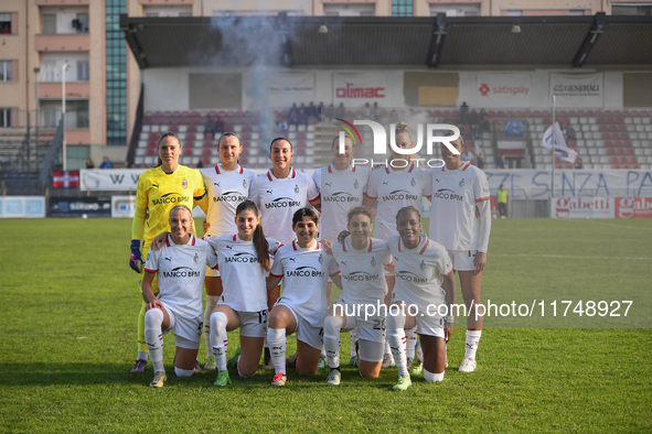 The Milan team poses during the Women's Coppa Italia match between Freedom Cuneo and AC Milan in Cuneo, Italy, on November 6, 2024, at Stadi...