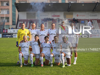 The Milan team poses during the Women's Coppa Italia match between Freedom Cuneo and AC Milan in Cuneo, Italy, on November 6, 2024, at Stadi...