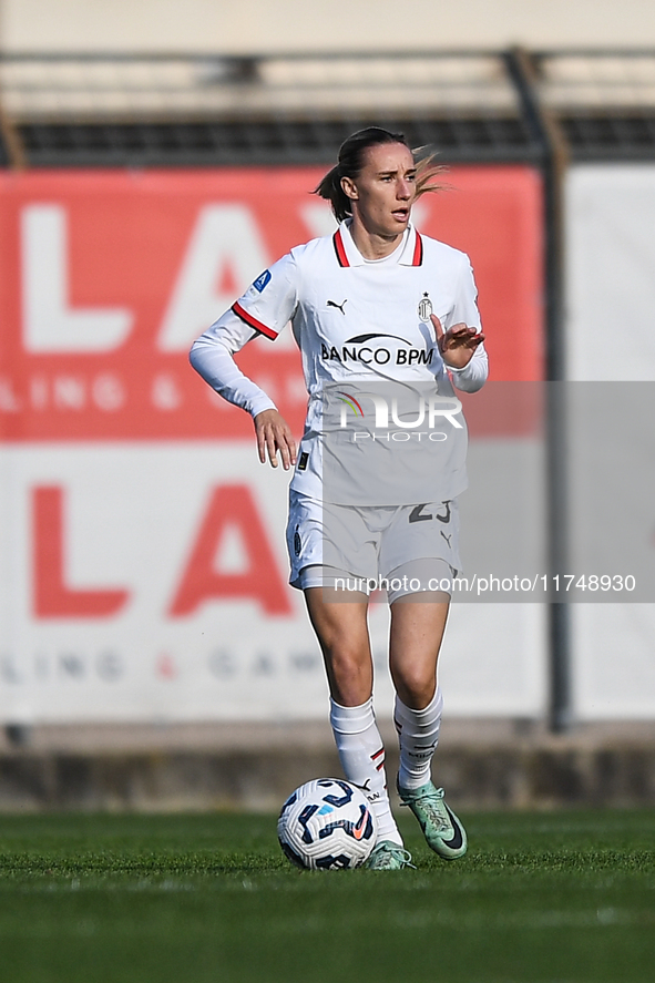 Julie Piga of Milan Women participates in the Women Coppa Italia match between Freedom Cuneo and AC Milan in Cuneo, Italy, on November 6, 20...