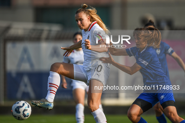 Nikola Karczewska of Milan Women plays during the Women Coppa Italia match between Freedom Cuneo and AC Milan in Cuneo, Italy, on November 6...