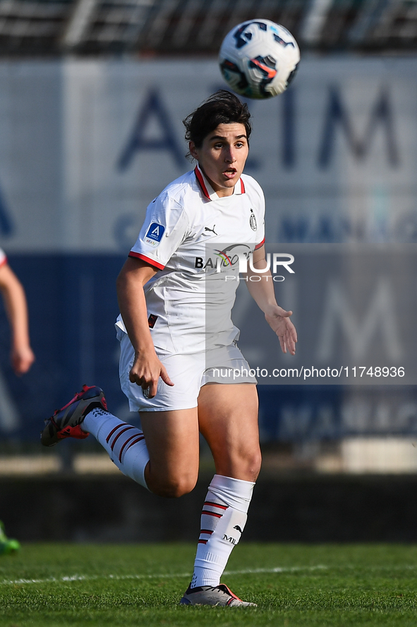 Marta Mascarello of Milan Women participates in the Women Coppa Italia match between Freedom Cuneo and AC Milan in Cuneo, Italy, on November...