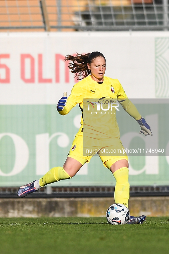 Laura Giuliani of Milan Women participates in the Women Coppa Italia match between Freedom Cuneo and AC Milan in Cuneo, Italy, on November 6...