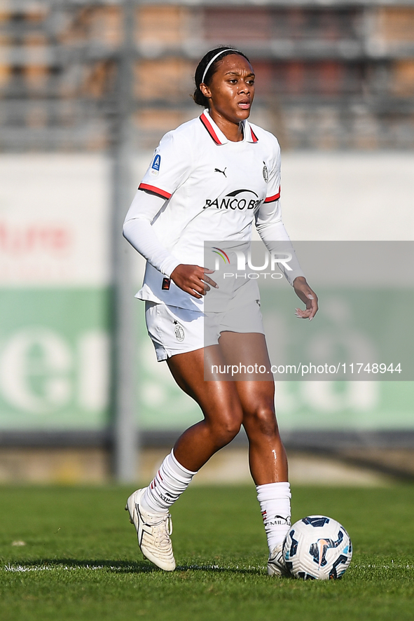 Allyson Renee Swaby of Milan Women plays during the Women Coppa Italia match between Freedom Cuneo and AC Milan in Cuneo, Italy, on November...