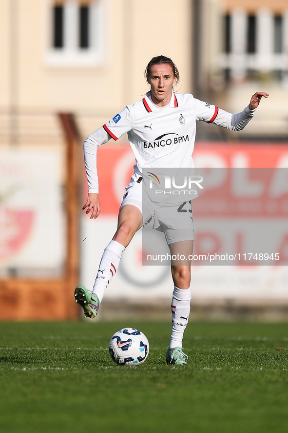 Julie Piga of Milan Women participates in the Women Coppa Italia match between Freedom Cuneo and AC Milan in Cuneo, Italy, on November 6, 20...