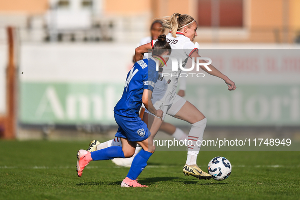 Emma Koivisto of Milan Women participates in the Women Coppa Italia match between Freedom Cuneo and AC Milan in Cuneo, Italy, on November 6,...