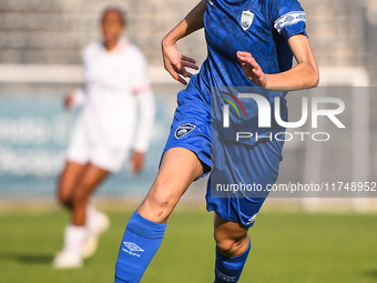 Sara Borello of Freedom Cuneo participates in the Women Coppa Italia match between Freedom Cuneo and AC Milan in Cuneo, Italy, on November 6...