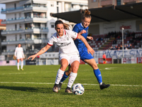 Gloria Marinelli of Milan Women battles for the ball with Sara Borello of Freedom Cuneo during the Women's Coppa Italia match between Freedo...