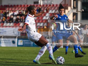 Evelyn Ijeh of Milan Women plays during the Women Coppa Italia match between Freedom Cuneo and AC Milan in Cuneo, Italy, on November 6, 2024...