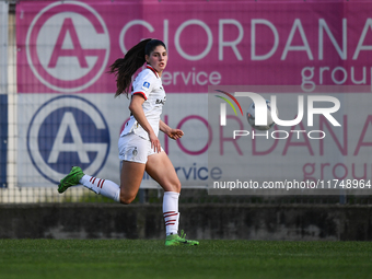 Sara Stokic of Milan Women participates in the Women Coppa Italia match between Freedom Cuneo and AC Milan in Cuneo, Italy, on November 6, 2...