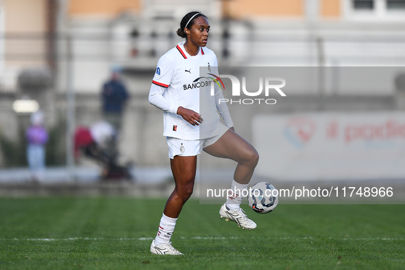 Allyson Renee Swaby of Milan Women plays during the Women Coppa Italia match between Freedom Cuneo and AC Milan in Cuneo, Italy, on November...