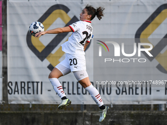 Angelica Soffia of Milan Women participates in the Women Coppa Italia match between Freedom Cuneo and AC Milan in Cuneo, Italy, on November...