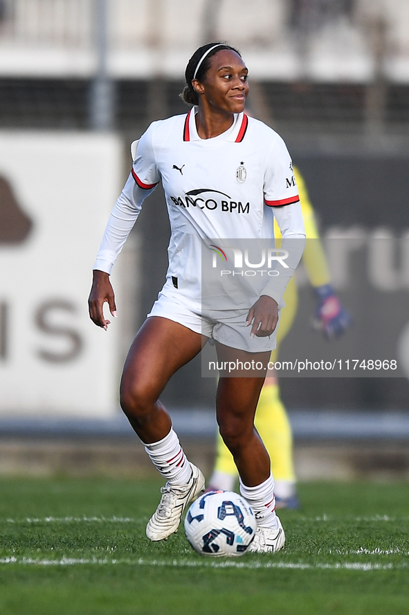 Allyson Renee Swaby of Milan Women plays during the Women Coppa Italia match between Freedom Cuneo and AC Milan in Cuneo, Italy, on November...