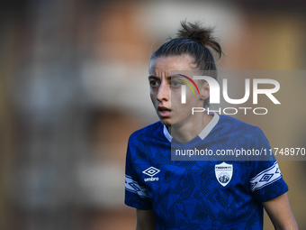 Sara Borello of Freedom Cuneo participates in the Women Coppa Italia match between Freedom Cuneo and AC Milan in Cuneo, Italy, on November 6...