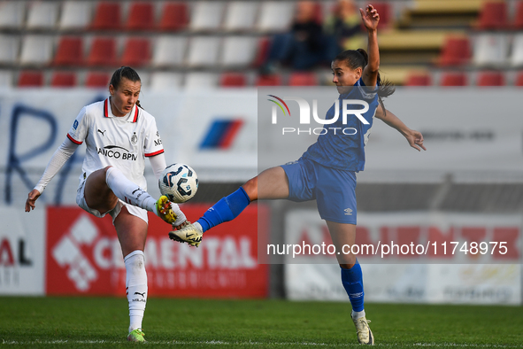 Julie Piga of Milan Women participates in the Women Coppa Italia match between Freedom Cuneo and AC Milan in Cuneo, Italy, on November 6, 20...