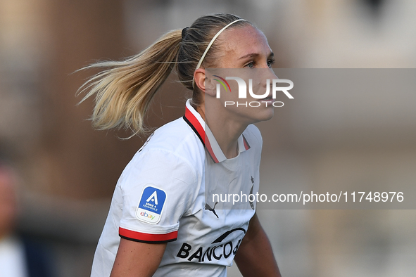 Emma Koivisto of Milan Women participates in the Women Coppa Italia match between Freedom Cuneo and AC Milan in Cuneo, Italy, on November 6,...