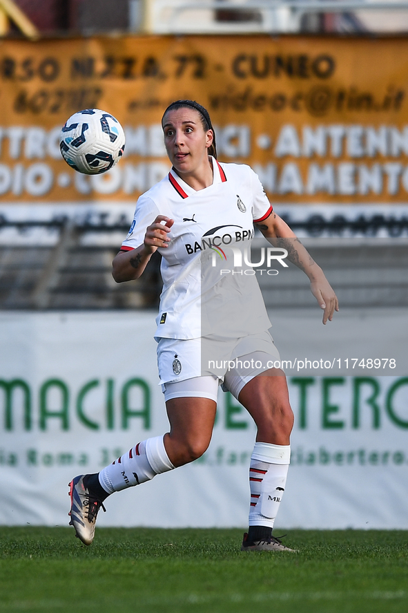 Gloria Marinelli of Milan Women participates in the Women Coppa Italia match between Freedom Cuneo and AC Milan in Cuneo, Italy, on November...