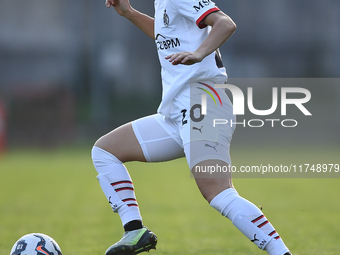 Angelica Soffia of Milan Women participates in the Women Coppa Italia match between Freedom Cuneo and AC Milan in Cuneo, Italy, on November...