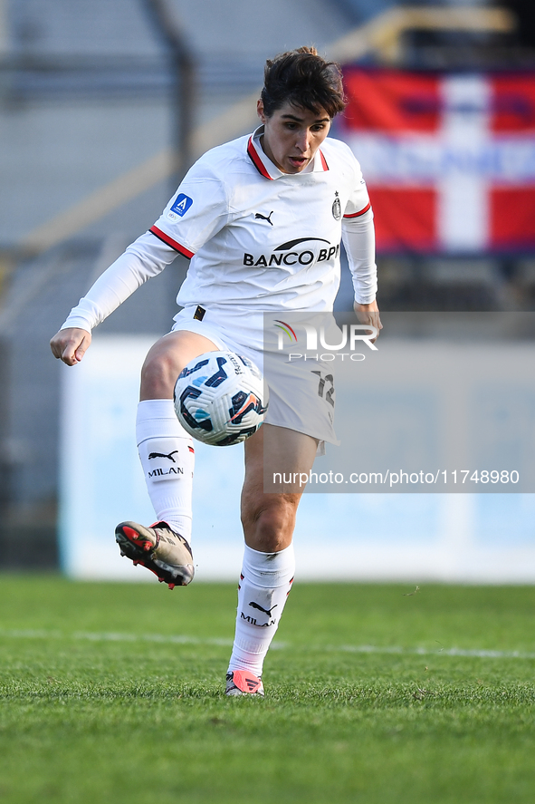 Emma Koivisto of Milan Women participates in the Women Coppa Italia match between Freedom Cuneo and AC Milan in Cuneo, Italy, on November 6,...