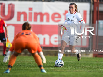 Gloria Marinelli of Milan Women participates in the Women Coppa Italia match between Freedom Cuneo and AC Milan in Cuneo, Italy, on November...