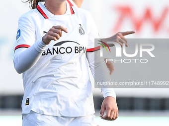 Gloria Marinelli of Milan Women celebrates a goal during the Women's Coppa Italia match between Freedom Cuneo and AC Milan in Cuneo, Italy,...