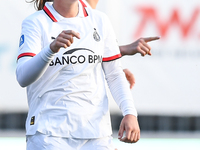 Gloria Marinelli of Milan Women celebrates a goal during the Women's Coppa Italia match between Freedom Cuneo and AC Milan in Cuneo, Italy,...