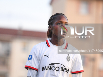 Evelyn Ijeh of Milan Women plays during the Women Coppa Italia match between Freedom Cuneo and AC Milan in Cuneo, Italy, on November 6, 2024...