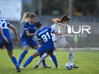 Nadia Nadim of Milan Women plays during the Women Coppa Italia match between Freedom Cuneo and AC Milan in Cuneo, Italy, on November 6, 2024...