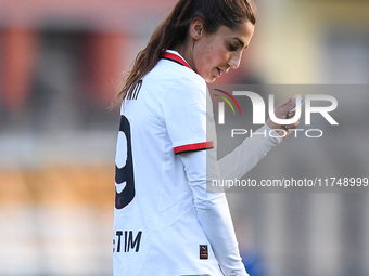 Nadia Nadim of Milan Women plays during the Women Coppa Italia match between Freedom Cuneo and AC Milan in Cuneo, Italy, on November 6, 2024...