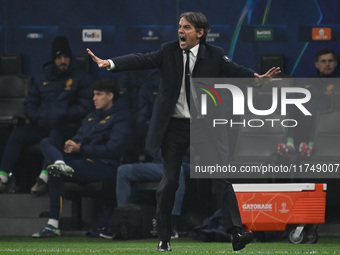 Simone Inzaghi, Head Coach of FC Inter, participates in the UEFA Champions League stage match Phase MD4 between FC Internazionale and Arsena...