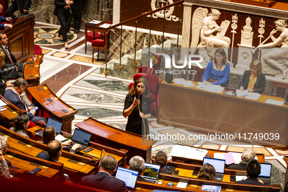 Charlotte Parmentier Lecocq, the French Minister Delegate to the Minister of Solidarity, Autonomy, and Equality between Women and Men, in ch...