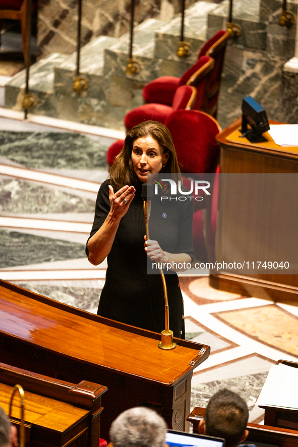 Charlotte Parmentier Lecocq, the French Minister Delegate to the Minister of Solidarity, Autonomy, and Equality between Women and Men, in ch...