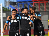 Adrian Martinez of Racing Club celebrates after scoring the team's first goal during a Liga Profesional 2024 match between Barracas Central...