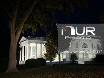 The White House is seen at dusk the day following ex-President and convicted felon Donald Trump's win in the 2024 presidential election in W...