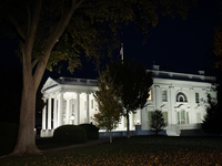 The White House is seen at dusk the day following ex-President and convicted felon Donald Trump's win in the 2024 presidential election in W...