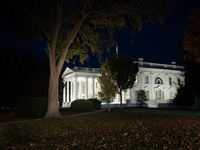 The White House is seen at dusk the day following ex-President and convicted felon Donald Trump's win in the 2024 presidential election in W...