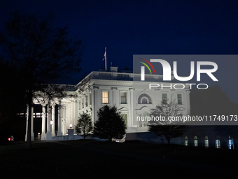 The White House is seen at dusk the day following ex-President and convicted felon Donald Trump's win in the 2024 presidential election in W...