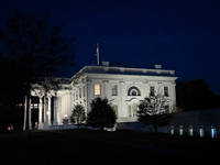 The White House is seen at dusk the day following ex-President and convicted felon Donald Trump's win in the 2024 presidential election in W...