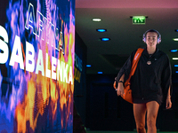 RIYADH, SAUDI ARABIA - NOVEMBER 06: Aryna Sabalenka of Belarus arrives ahead of her match against Elena Rybakina of Kazakhstan, on Day 5 of...