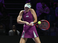 RIYADH, SAUDI ARABIA - NOVEMBER 06: Elena Rybakina of Kazakhstan during her match against Aryna Sabalenka of Belarus, on Day 5 of the 2024 W...