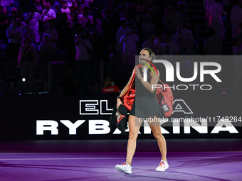 RIYADH, SAUDI ARABIA - NOVEMBER 06: Aryna Sabalenka of Belarus leaves the venue after loosing the match to Elena Rybakina of Kazakhstan, on...