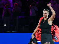 RIYADH, SAUDI ARABIA - NOVEMBER 06: Aryna Sabalenka of Belarus leaves the venue after loosing the match to Elena Rybakina of Kazakhstan, on...