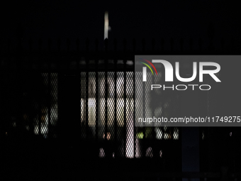 The White House remains behind both permanent and temporary anti-riot fences the day following ex-President and convicted felon Donald Trump...