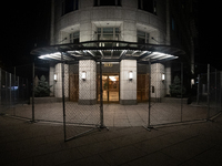 Fencing around a building near the White House remains in place following ex-President and convicted felon Donald Trump's win in the 2024 pr...